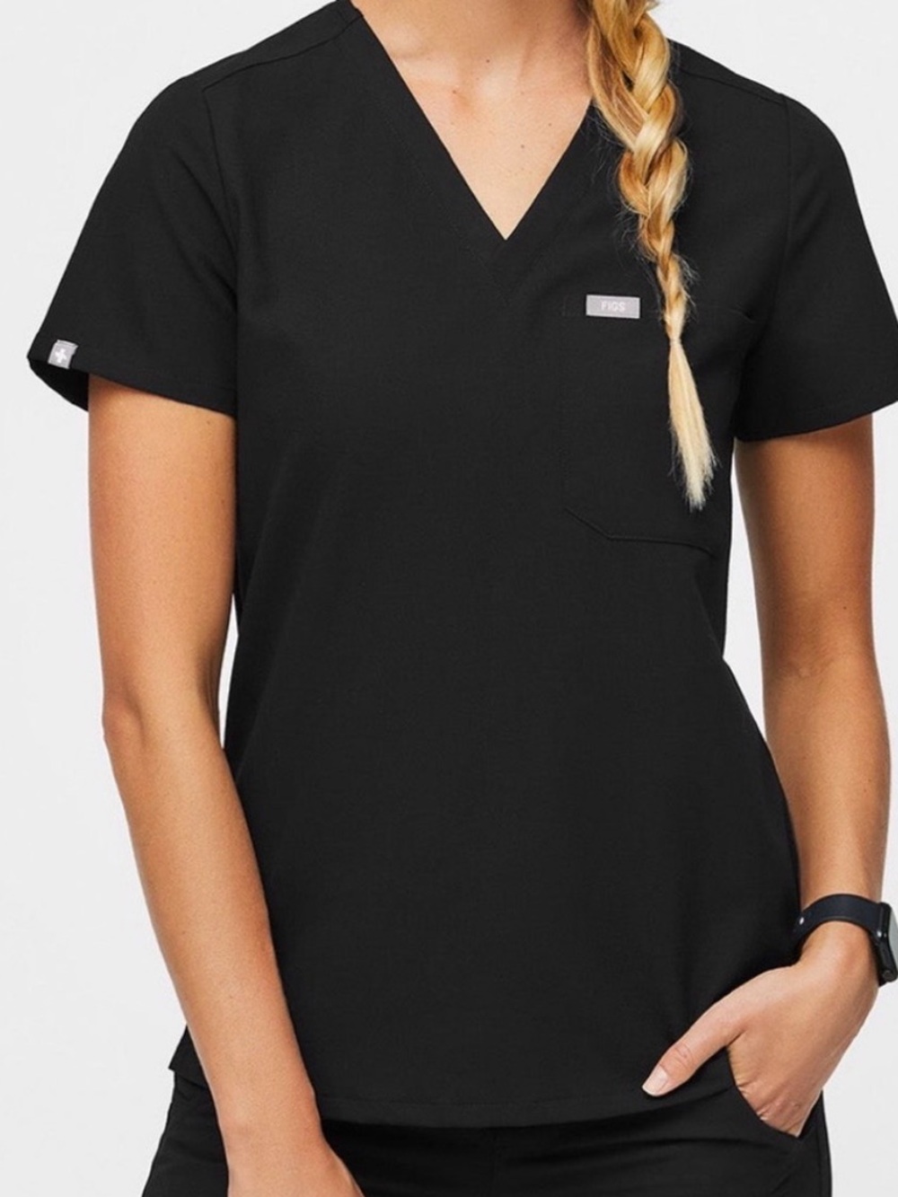 FIGS Slim Catarina scrub top medium Black